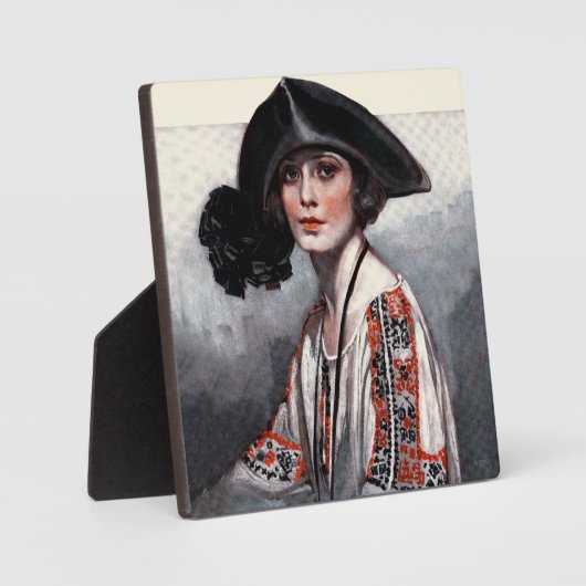 Frauen in bestickter Bluse Fotoplatte (Vorderseite)