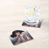 Frauen in bestickter Bluse Rechteckiger Pappuntersetzer (Vor Ort)