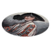 Frauen in bestickter Bluse Schneidebrett (Ecke)