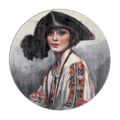 Frauen in bestickter Bluse Schneidebrett (Vorderseite)