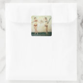Frauen in "Bikinis" Quadratischer Aufkleber (Tasche)