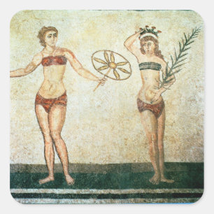 Frauen in "Bikinis" Quadratischer Aufkleber
