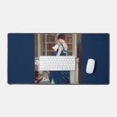 Frauen in Blau lesen ein Buch Schreibtischunterlage (Tastatur & Maus)