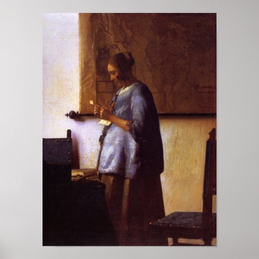 Frauen in blau lesen einen Brief Poster (Vorne)