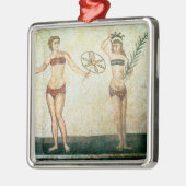 Frauen 'in den Bikinis Silbernes Ornament (Links)