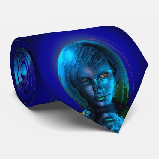 Frauen in der Blues Krawatte (Gerollt)