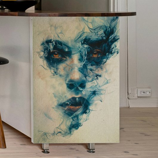 Frauen in der Dekoupage des blauen Rauchens Seidenpapier