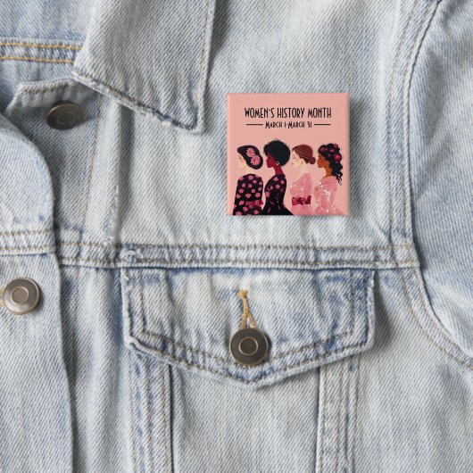 Frauen in der Geschichte Monat Globale Frauen rosa Button (Beispiel)