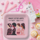 Frauen in der Geschichte Monat Globale Frauen rosa Pappteller (Party)