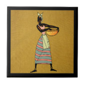 Frauen in der Keramik Afrikas Fliese (Vorderseite)