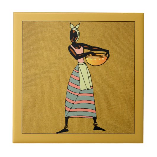 Frauen in der Keramik Afrikas Fliese (Vorderseite)