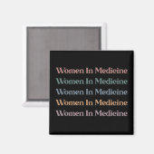 Frauen in der Medizin Retro Future Nurse Med Stude Magnet (Vorderseite/Rückseite)