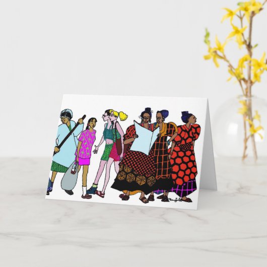 Frauen in der Welt - 2 Karte (Gelbe Blume)