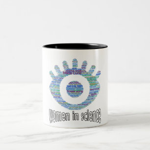 Frauen in der Wissenschaft Mädchen Augen Word Fill Zweifarbige Tasse