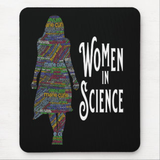 Frauen in der Wissenschaft Silhouette Wortschatz Mousepad