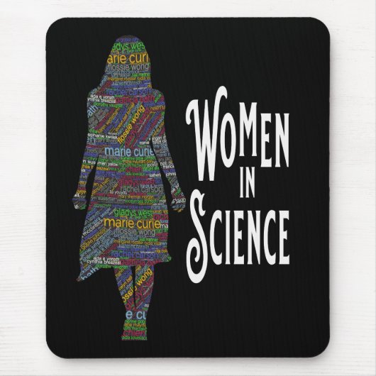 Frauen in der Wissenschaft Silhouette Wortschatz Mousepad (Vorne)