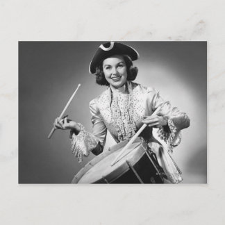 Frauen in Drummerkleidung aus Amerika Postkarte
