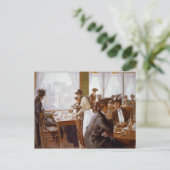 Frauen in einem belebten Restaurant Postkarte (Stehend Vorderseite)