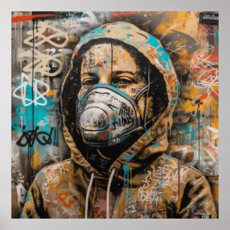 Frauen in einem Graffiti Art Poster