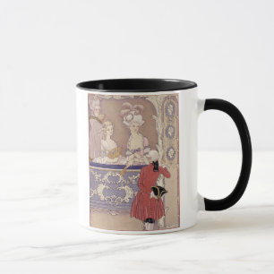 Frauen in einem Theater-Kasten, Illustration von Tasse