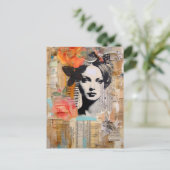 Frauen in einer Abstrakten gemischten Medienkollek Postkarte (Stehend Vorderseite)