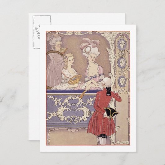Frauen in einer Theaterbox, Abbildung von 'Les Lia Postkarte (Vorne/Hinten)