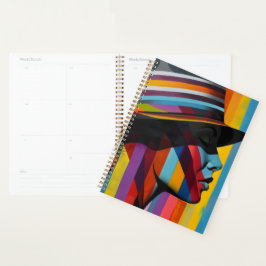 Frauen in farbenfroher Hut 2 markante Silhouette Planer