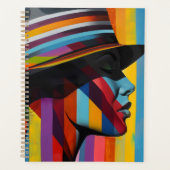 Frauen in farbenfroher Hut 2 markante Silhouette Planer (Vorderseite)