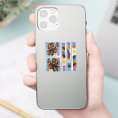 Frauen in farbenfroher Hut markante Silhouette Aufkleber (Telefon)