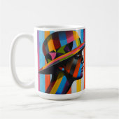 Frauen in farbenfroher Hut markante Silhouette Kaffeetasse (Links)