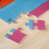 Frauen in farbenfroher Hut markante Silhouette Puzzle (Seite)