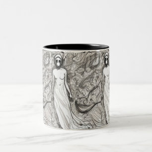 Frauen in Gasmaske Zweifarbige Tasse