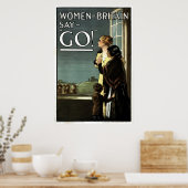 Frauen in Großbritannien sagen GO Vintag Poster (Küche)