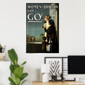 Frauen in Großbritannien sagen GO Vintag Poster (Heimbüro)