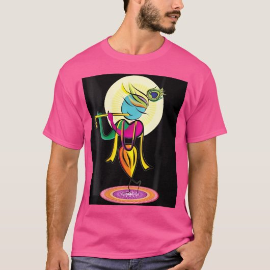 Frauen in künstlerischer Farbe Lord Shri Krishna m T-Shirt (Vorderseite)