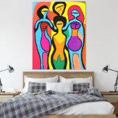 Frauen in Mesmerisiering Art Brut und Psychedelic Leinwanddruck (Insitu (Schlafzimmer))