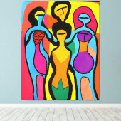 Frauen in Mesmerisiering Art Brut und Psychedelic Leinwanddruck (Insitu (Holzboden))