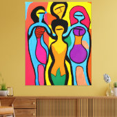 Frauen in Mesmerisiering Art Brut und Psychedelic Leinwanddruck (Insitu (Wohnzimmer))