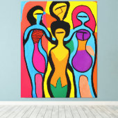 Frauen in Mesmerisiering Art Brut und Psychedelic Leinwanddruck (Insitu (Holzboden))