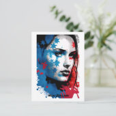 Frauen in Neuseeland: Abstrakte Malerei Postkarte (Stehend Vorderseite)