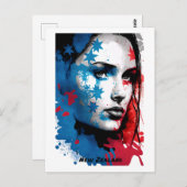 Frauen in Neuseeland: Abstrakte Malerei Postkarte (Vorne/Hinten)