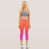 Frauen in Orange Gradient Capri Leggings (Vorderseite)
