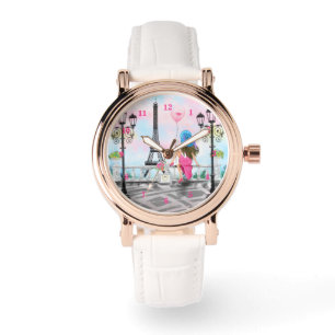 Frauen in Paris beobachten den Eiffelturm Armbanduhr