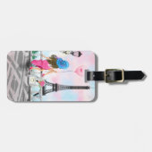 Frauen in Paris Gepäckmarke Geschenk - Eiffelturm Gepäckanhänger (Vorderseite horizontal)