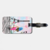 Frauen in Paris Gepäckmarke Geschenk - Eiffelturm Gepäckanhänger (Rückseite horizontal)