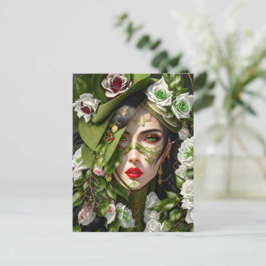 Frauen in Rose, Postüberquerung Postkarte (Stehend Vorderseite)