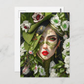 Frauen in Rose, Postüberquerung Postkarte (Vorne/Hinten)