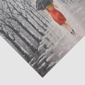 Frauen in roten Spaziergängen durch das Schneeball Seidenpapier (Ausschnitt)