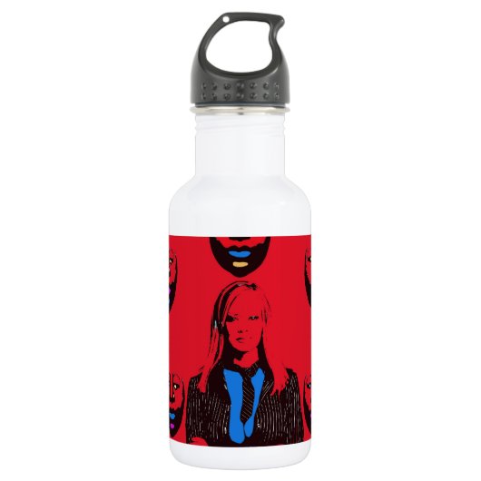 Frauen in roter Pop Edelstahlflasche (Vorderseite)