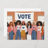 Frauen in Schlange Postkarte (Vorne/Hinten)